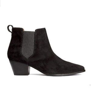 New H&M Women's Black leather Ankle Boots size 5.5